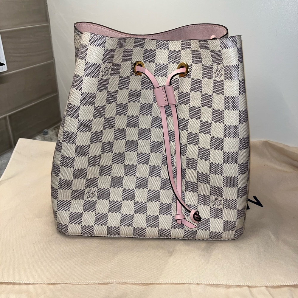 Louis Vuitton Neo Noe Damier Azure Rose Pink EUC